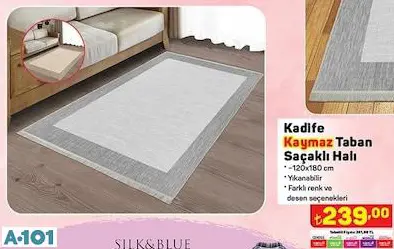 KADİFE KAYMAZ TABAN SAÇAKLI HALI